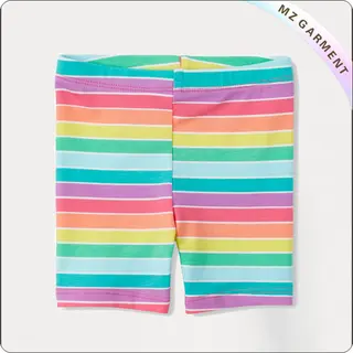 Girls Multicolor Striped Shorts